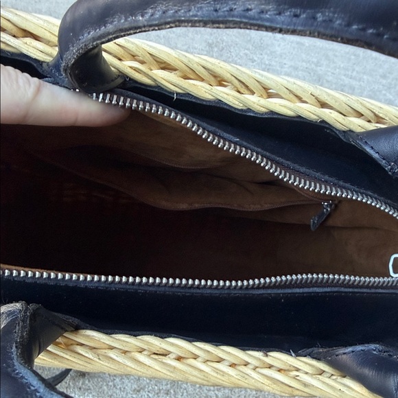 Patricia Nash Yellow Lemon Print Wicker Tote - Picture 6 of 6